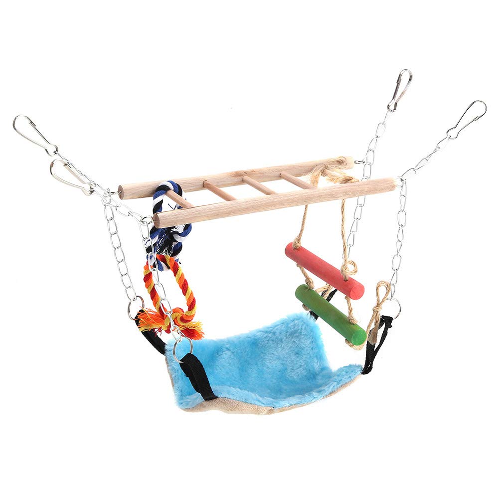 Climbing Net for Birds - Durable Bird Playground Toy Set with Swing Rope & Hanging Net - Perfect Cage Accessories for Parrots, Hamsters, Ferrets & Rats - Ideal for Playtime & Exercise in Aviaries & Pet Cages