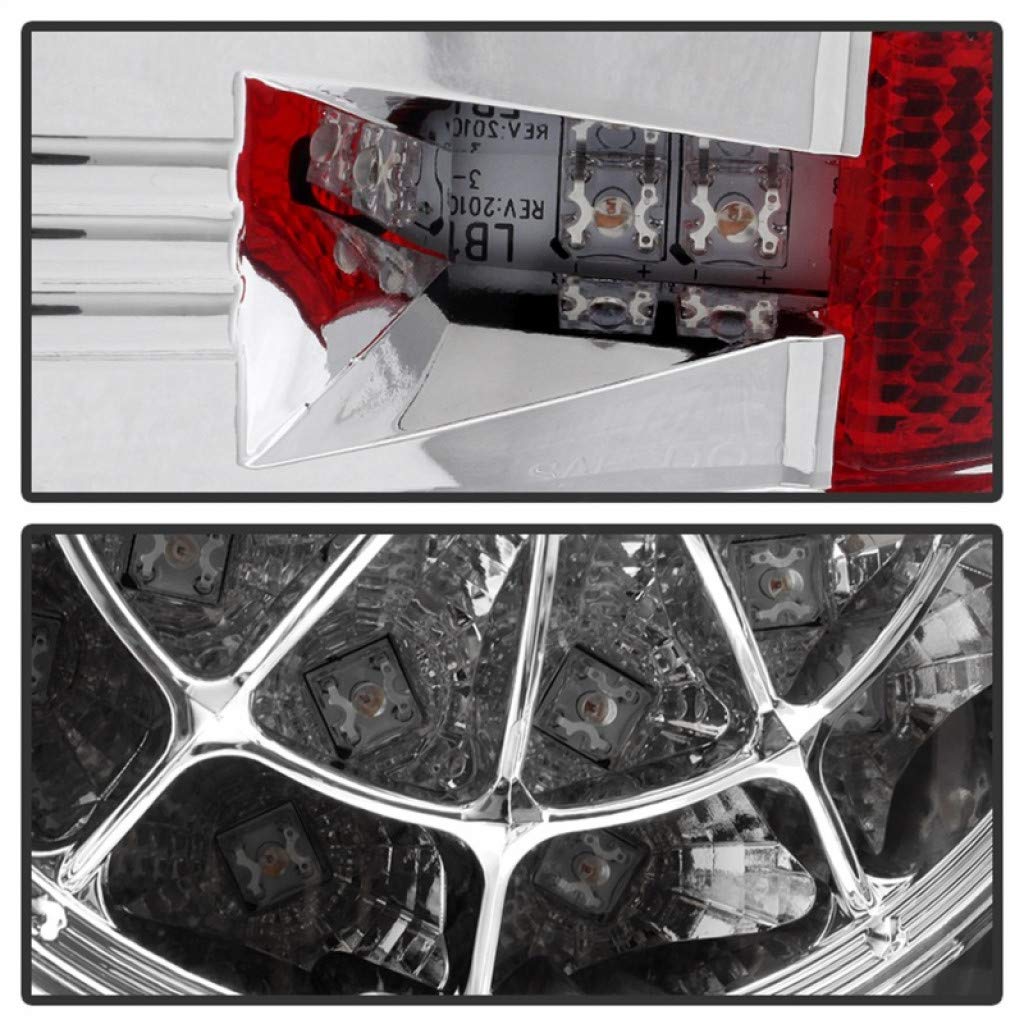 2007-2013 Toyota Tundra LED Tail Lights Pair - Chrome Spyder ALT-YD-TTU07-LED-C (5029591) | Durable Replacement for Enhanced Visibility & Style | Perfect for Off-Roading, Night Driving & Custom Truck Upgrades
