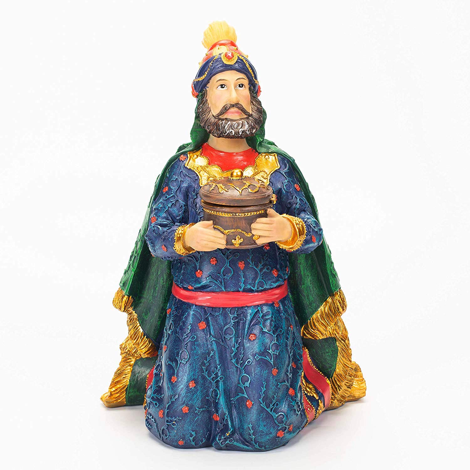Three Kings Gifts Nativity Set - 4-Piece Polystone Wise Men & Christmas Star Figurines with Flat Bottom Base for Stability | Perfect for Home Decor, Christmas Displays & 12-Inch Scale Collections | Ideal for Holiday Tabletop Decorations & Nativity Scene Displays