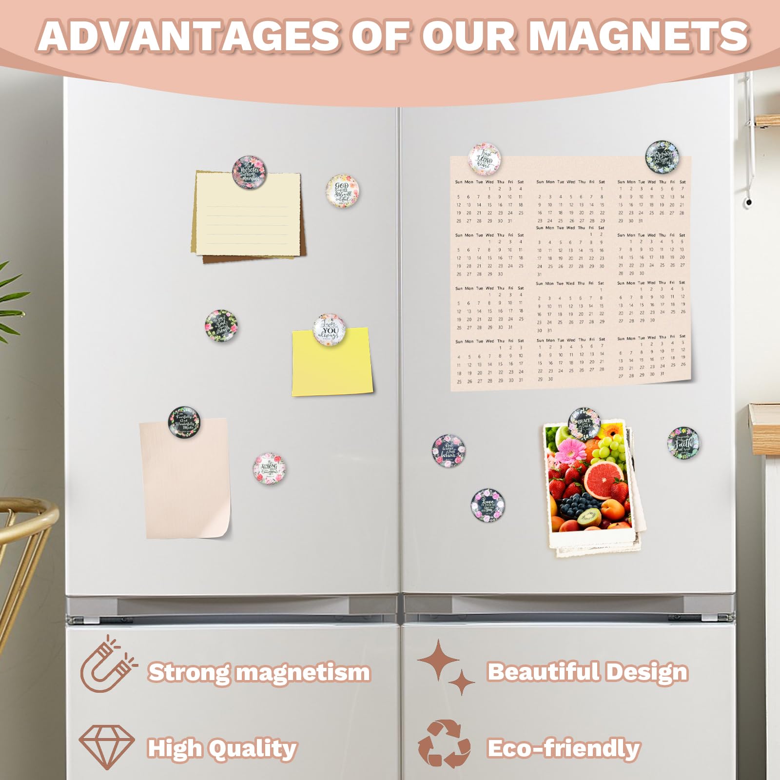 12Pcs Christian Refrigerator Magnets with Inspirational Bible Verses - Religious Fridge Magnets for Kitchen, Office, Whiteboard - Cute Faith-Based Home Decor for Christians (Perfect for Gifts & Daily Inspiration)
