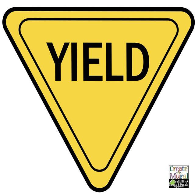 High-Quality Yield Sign Wall Decal Sticker - Traffic Safety Reminder for Home, Office & Classroom Decor - Perfect for Road Safety Education & Themed Parties