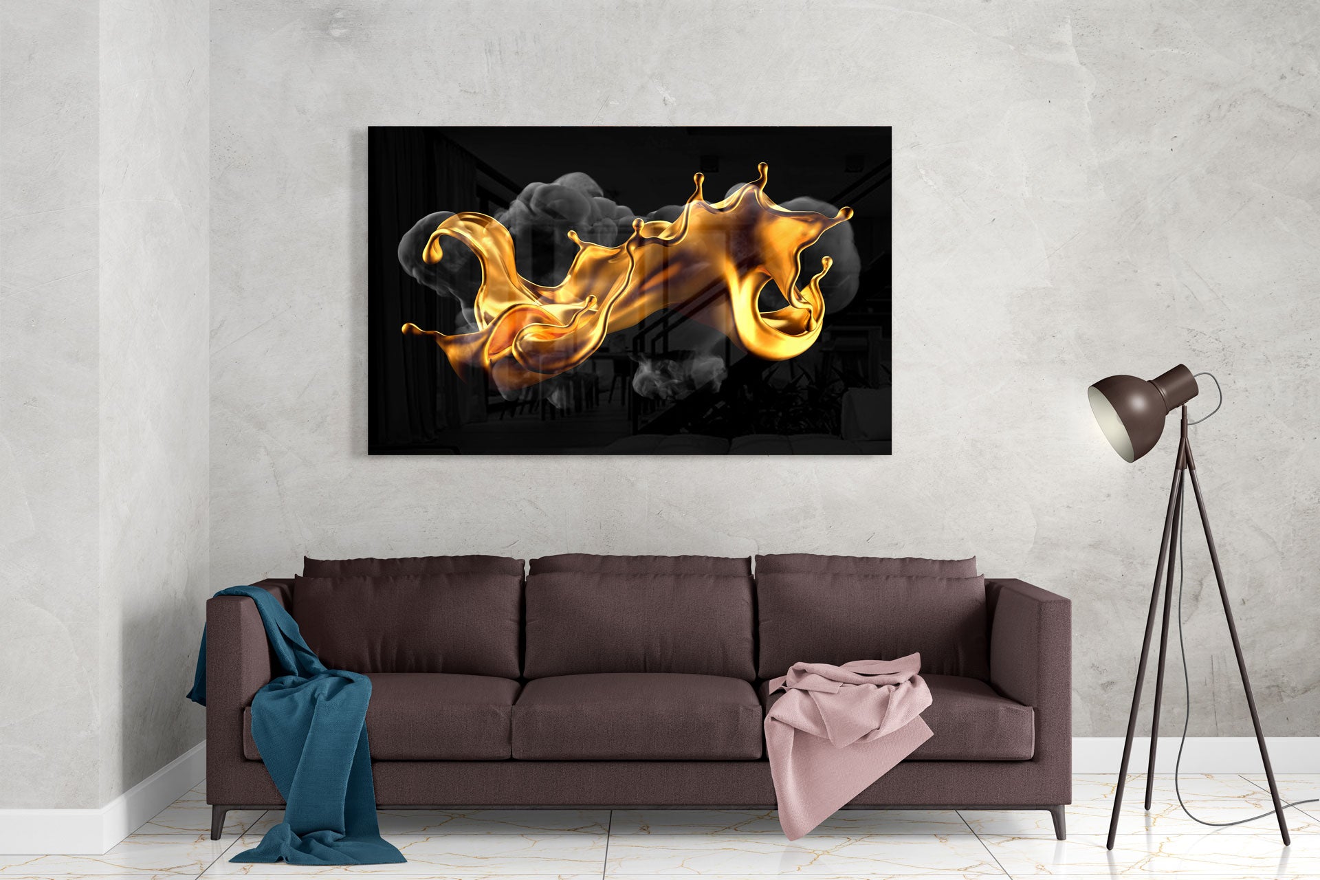Elegant Gold and Black Splash Pattern - Stylish Home Decor for Living Room, Bedroom, and Office | Perfect for Wall Art, Throw Pillows, and Accent Pieces