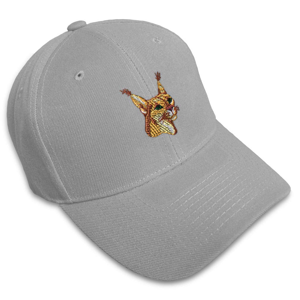 Men's & Women's Wild Animal Baseball Cap - Caracal Embroidery Design for Outdoor Sports & Casual Wear
