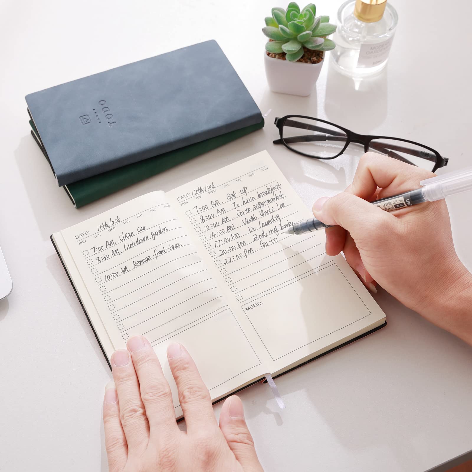 Tiita Undated Daily Planner Notebook - 196 Pages Pocket To Do List Notepad for Work & Productivity | Perfect for Office Tasks, School Checklists & Personal Organization
