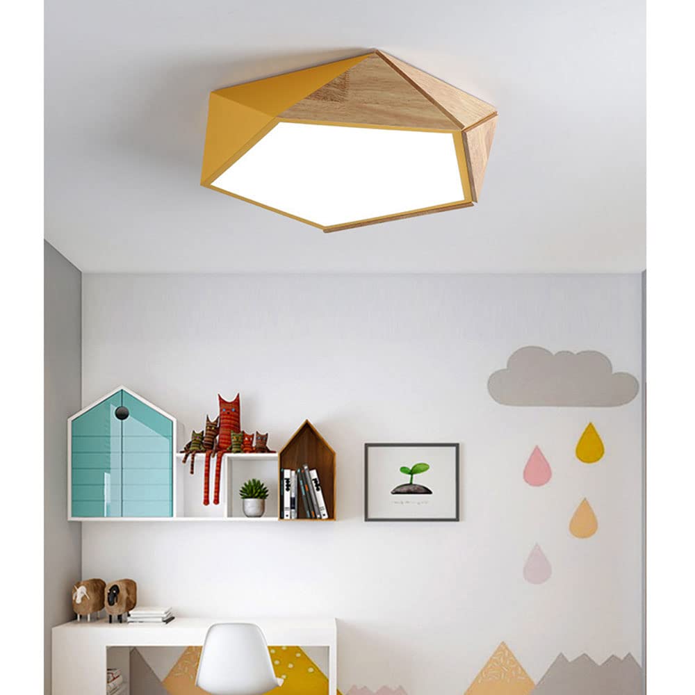 Wooden Decoration LED Ceiling Light - 36W 3000LM Warm White 3000K Recessed Flush Mount Light Fixture for Home, Kids Bedroom, Restaurant & Indoor Use | Energy Efficient Modern Lighting Solution