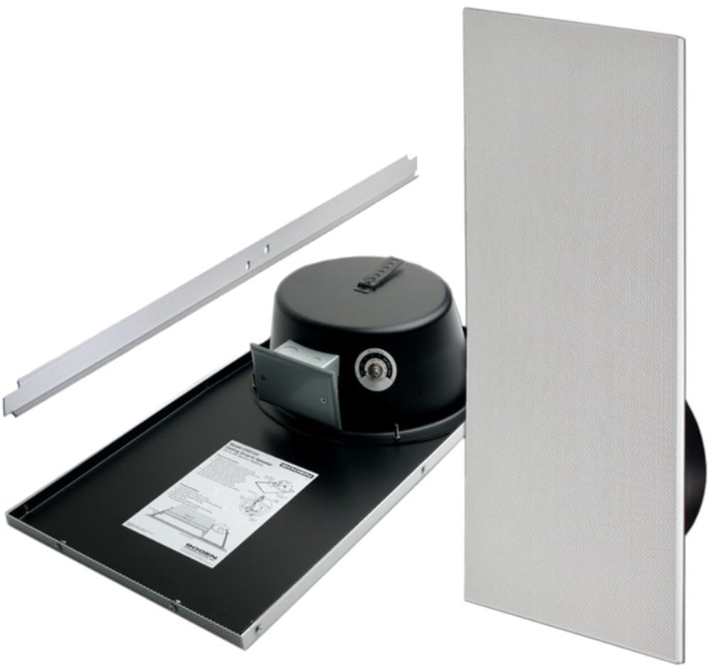 White Drop-In Ceiling Speaker Tile with Back Can Recessed Volume Control - Perfect for Home Theater, Office Background Music & Commercial Sound Systems