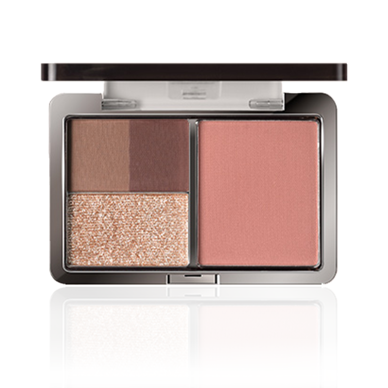 CCSHEER 4-in-1 Mini Eye & Cheek Palette - Neutral Matte & Shimmer Makeup Set for Eyeshadow, Blush, Highlighter & Contour - Perfect for Everyday Wear & Professional Makeup Looks