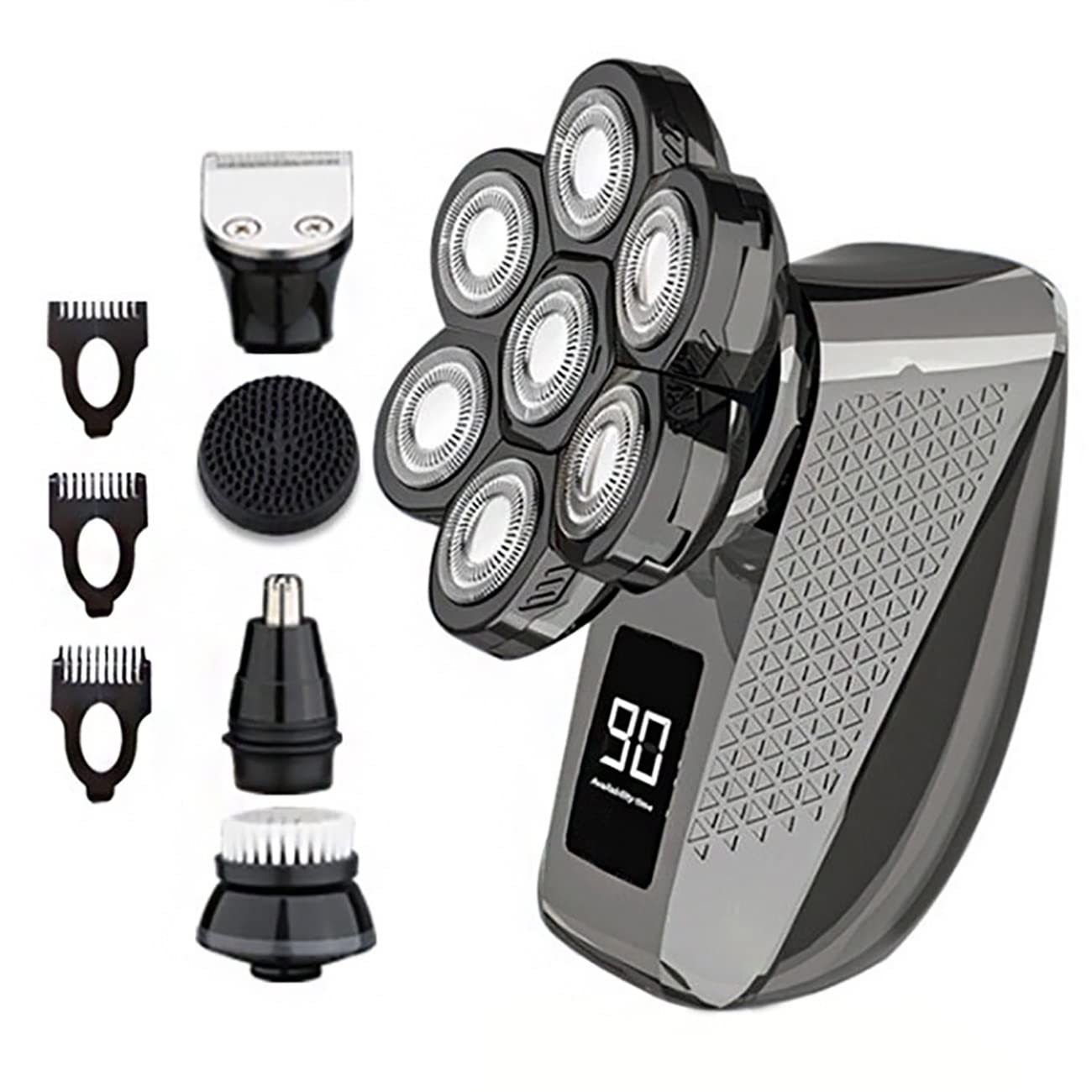 5-in-1 Rechargeable Electric Razor for Men - Beard Trimmer, Body Groomer & Head Shaver Kit | Wet/Dry Use for Face, Chest, Back & Bald Head Grooming | Perfect for Travel & Daily Shaving Routine