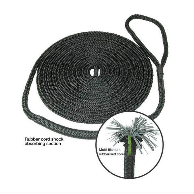 12mm Shock Absorbing Mooring Line - Heavy Duty Marine Rope for Boats, Docks & Yachts - Perfect for Secure Anchoring & Storm Protection