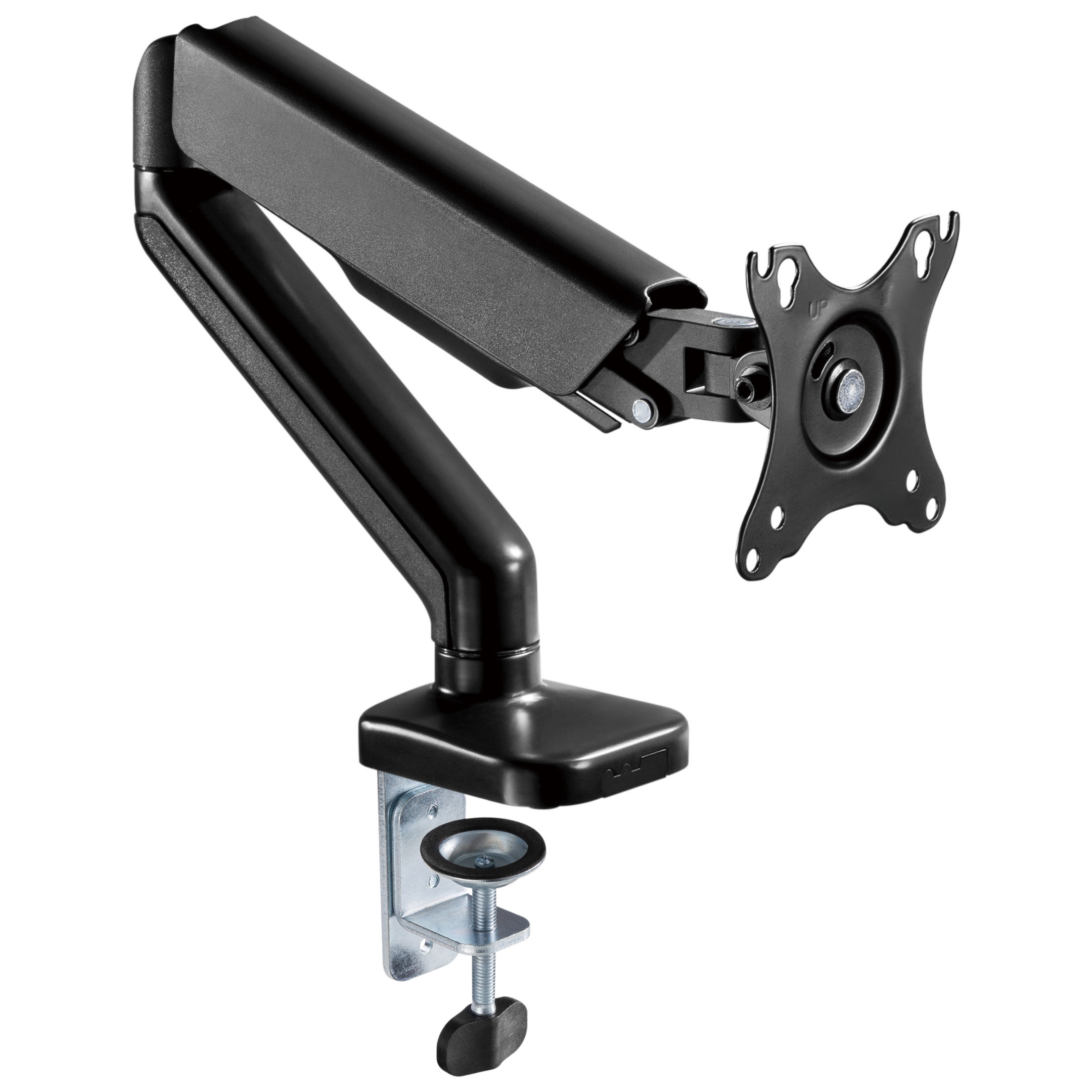 Outshine Single Monitor Arm - Adjustable Gas Spring Monitor Stand for 17-32 inch Screens | Ergonomic Desk Mount for Home & Office Workspace