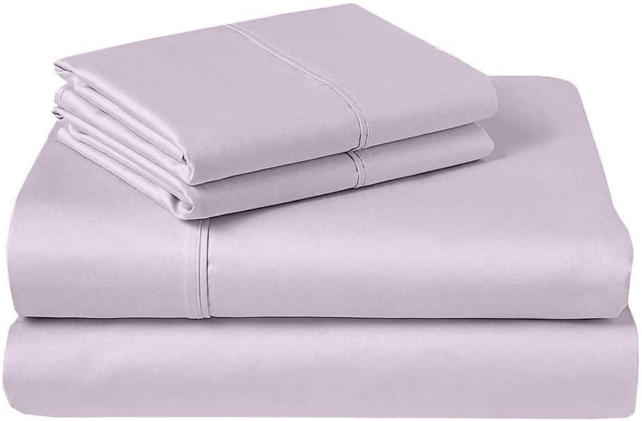 600 Thread Count Egyptian Long-Staple Cotton Sheets 4-Piece Set - Ultra Soft, Breathable & Cooling King Size Bedding with 15