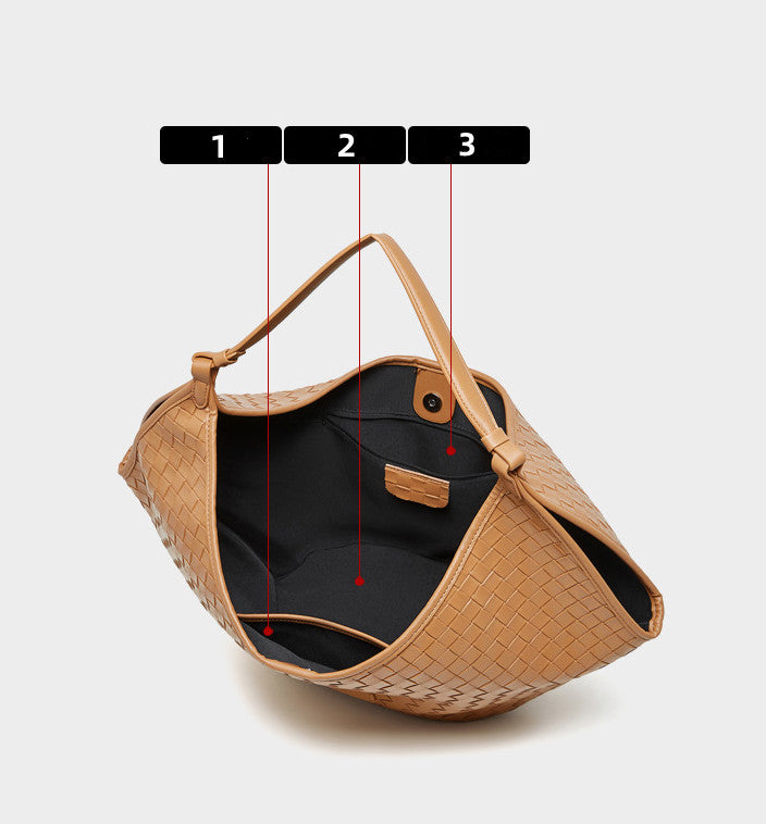 Effortless Woven Shoulder Carry Bag - Stylish & Lightweight Crossbody Purse for Women - Perfect for Shopping, Travel & Everyday Use