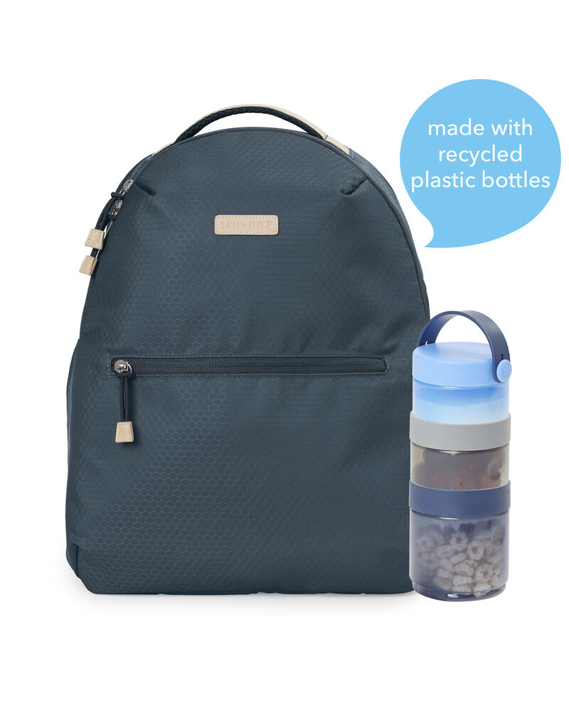 Skip Hop GO Envi Eco-Friendly Diaper Backpack - Blue Grey Hex | Waterproof Baby Changing Bag for Travel, Daycare & On-the-Go Parents