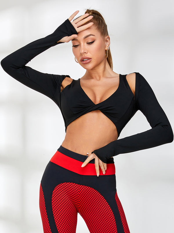 ZASUWA Women's Unique Twist Long Sleeve Top with Padded Shoulders - Perfect for Work, Parties & Everyday Wear
