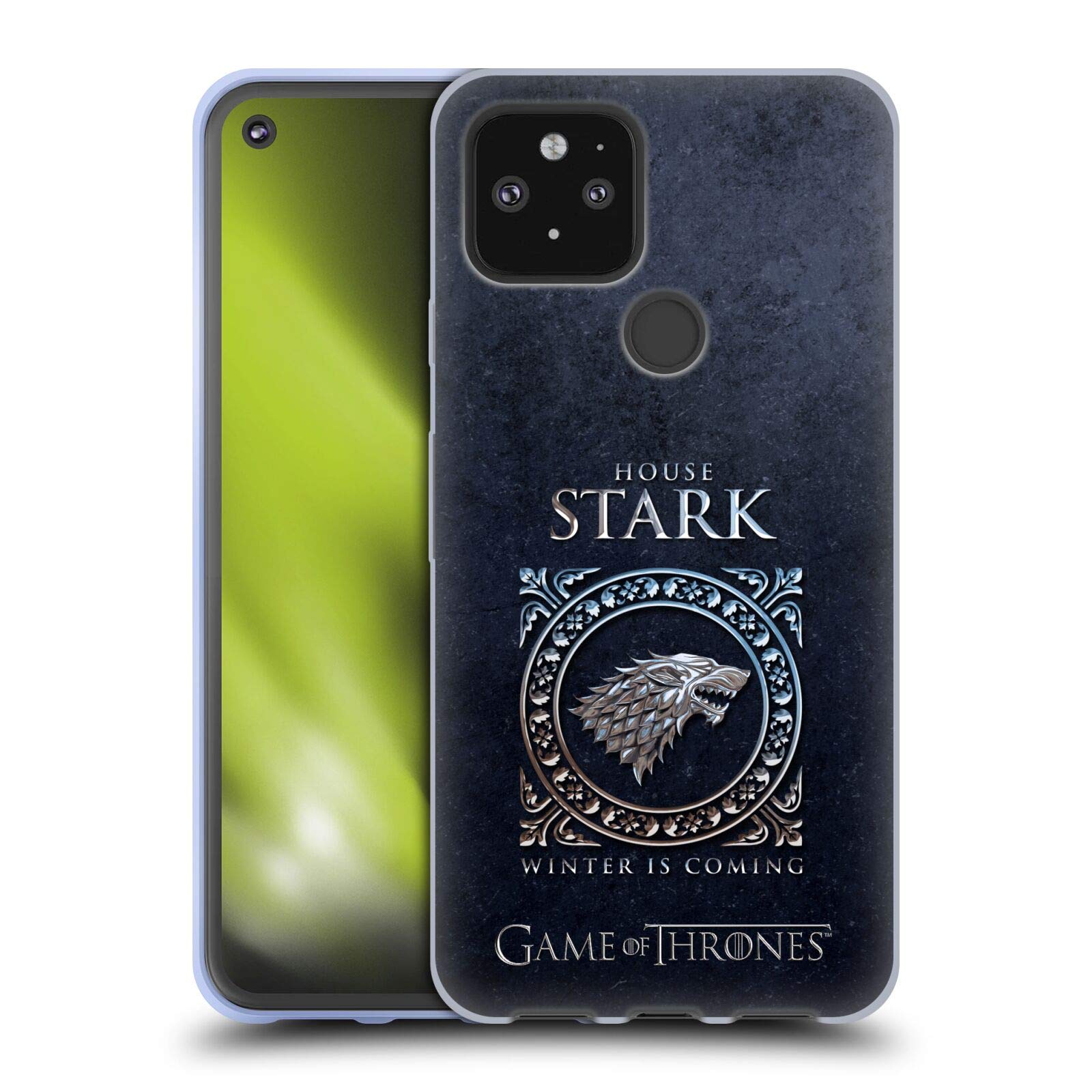 Game of Thrones Stark Metallic Sigils Phone Case for Google Pixel 5 5G - Officially Licensed HBO Premium Soft Gel Cover with House Stark Symbol, Perfect for Fans & Show Enthusiasts
