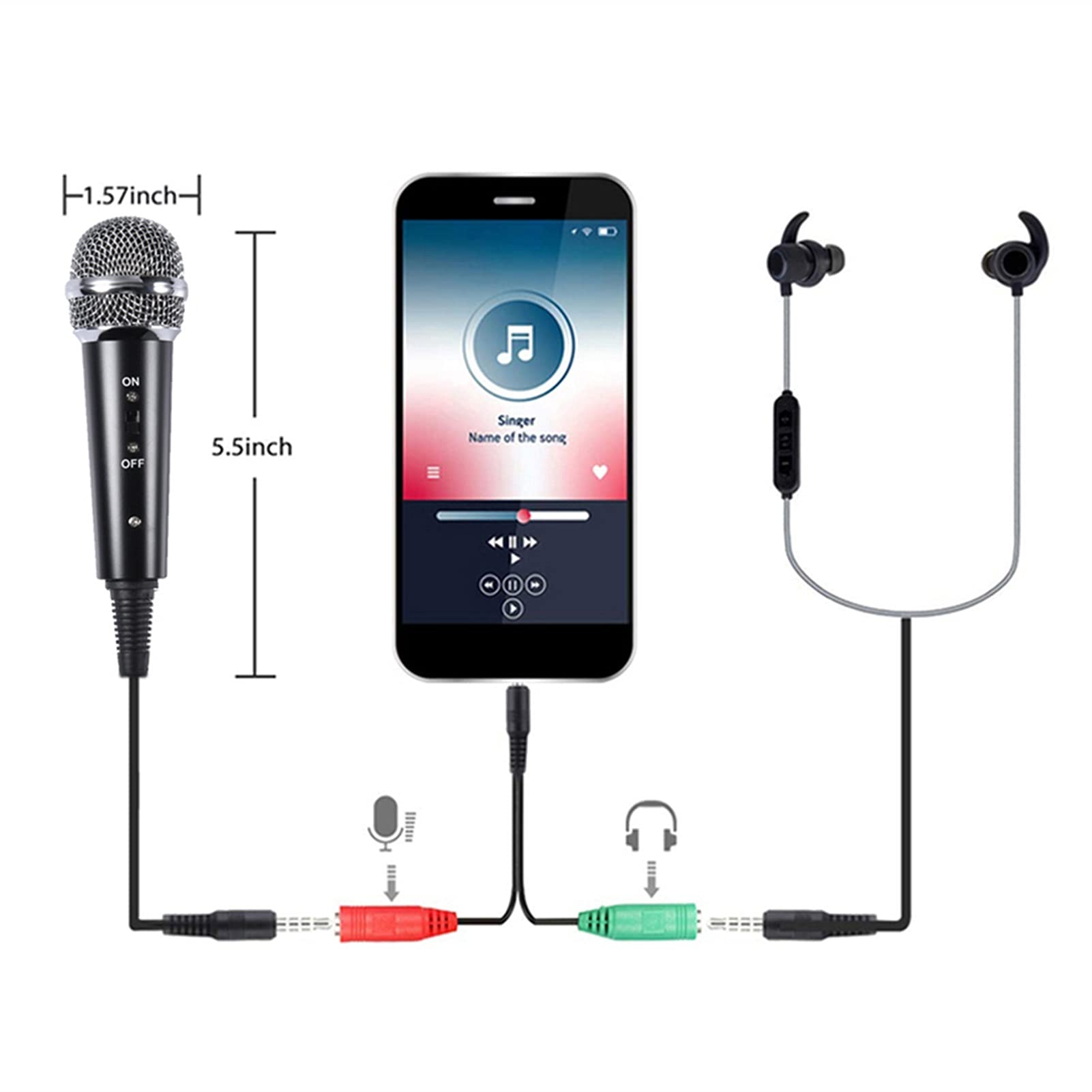 Professional Condenser Microphone with 3.5mm Jack & Adjustable Stand - Studio Quality Recording Mic for Computer, PC, Phone, KTV, Karaoke, Podcasting & Live Streaming (Black) - Perfect for Home Studios, Gaming, Voice Overs & Music Recording