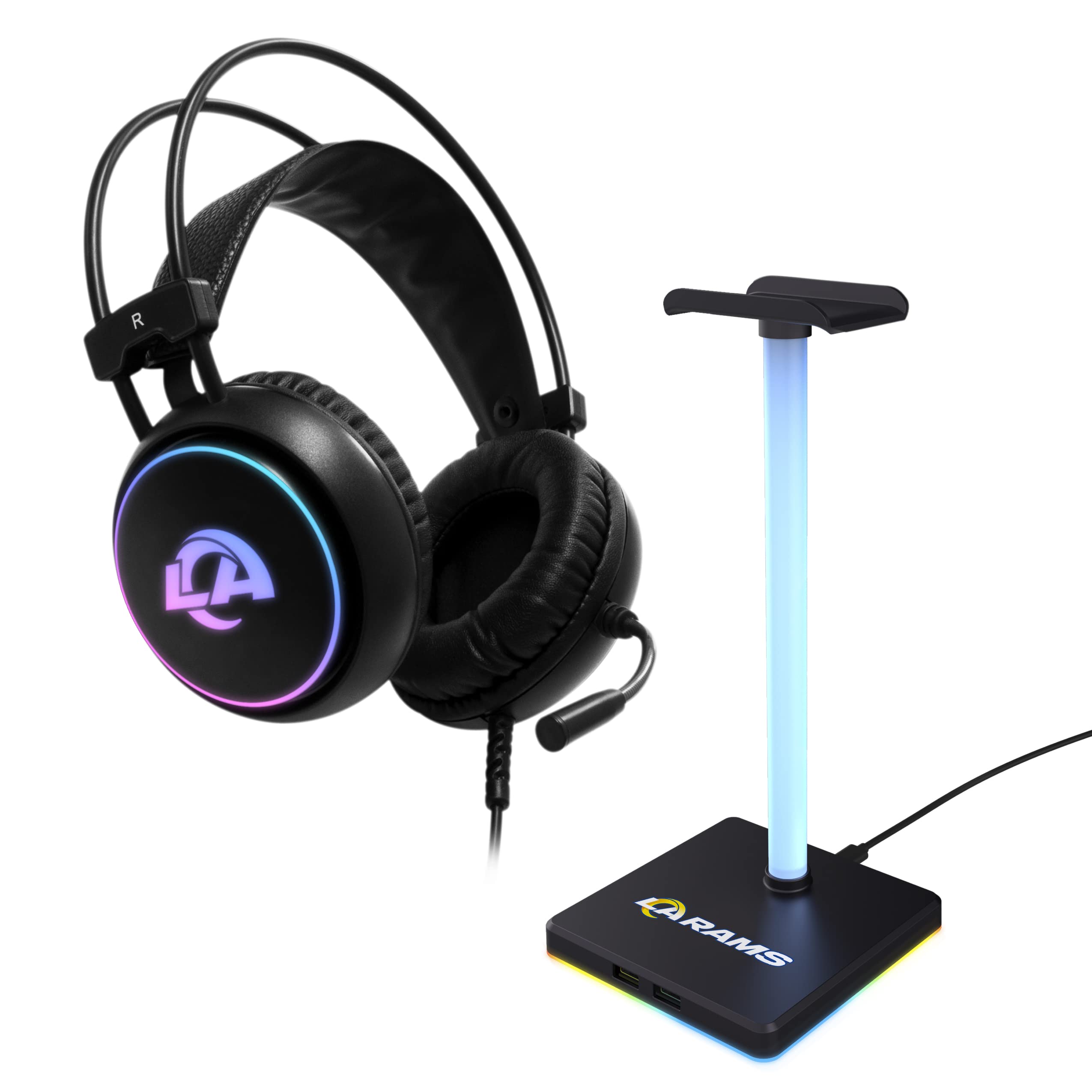 SOAR NFL LED Gaming Headset with Stand - Wireless Over-Ear Headphones with Mic for PC/PS5/Xbox - Perfect for Gaming, Streaming & Sports Fans