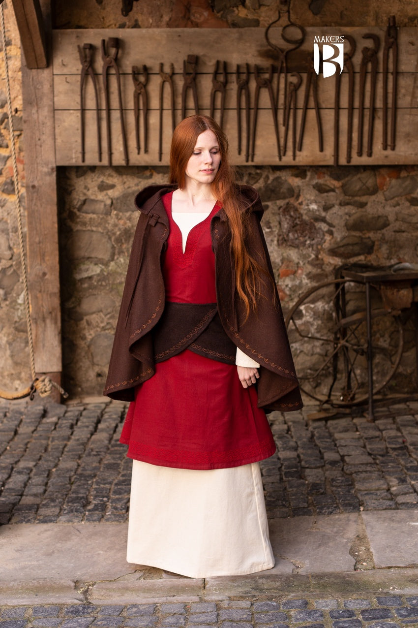 Affra Brown Cape - Stylish & Elegant Women's Outerwear for Fall & Winter - Perfect for Parties, Weddings & Evening Events