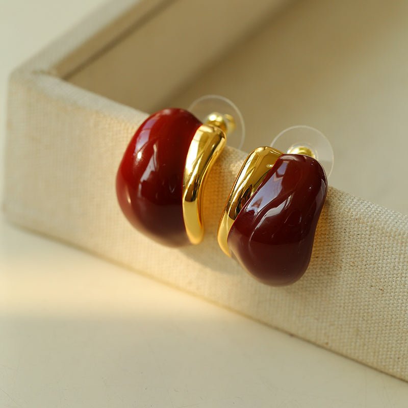 Stylish Creamy Enamel Hoop Earrings for Women - Trendy Dangle Statement Jewelry - Perfect for Parties, Dating & Everyday Wear