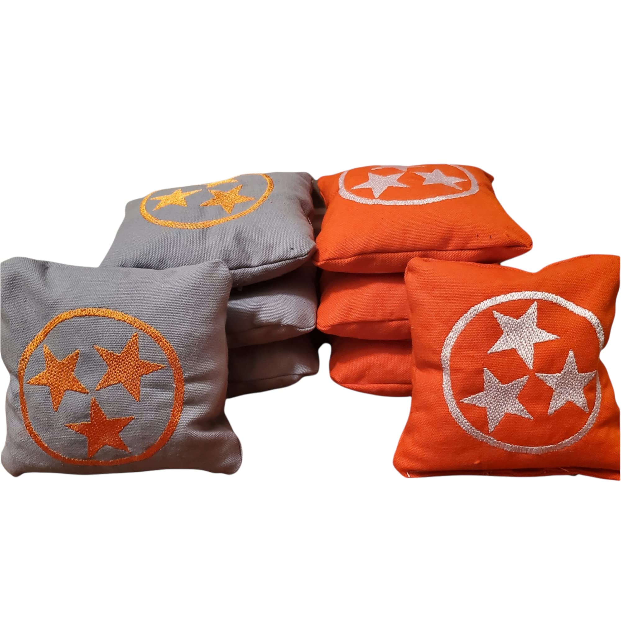 Premium Tennessee TriStar Cornhole Bags Set of 8 - Regulation Weight & Size for Outdoor Games, Tailgating, and Backyard Fun