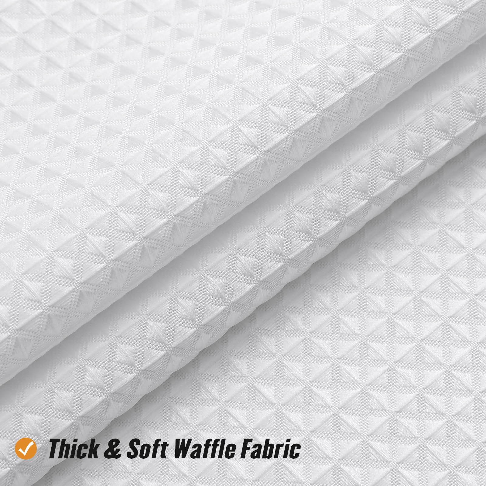 Premium White Waffle Weave Shower Curtain - 72x72 Inch Luxury Hotel Style Bathroom Decor, Heavy Duty Fabric for Elegant Neutral Design - Perfect for Modern Homes, Spas & Guest Bathrooms