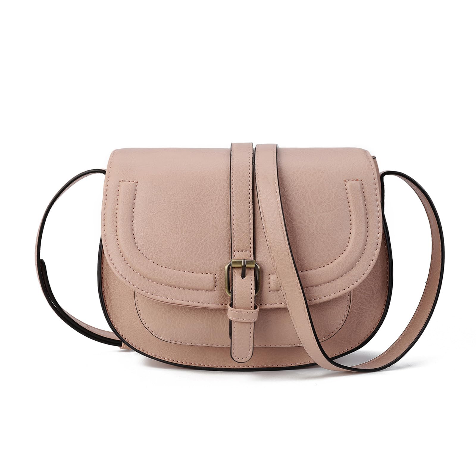 AFKOMST Women's Small Crossbody Bag - Vegan Leather Saddle Purse & Boho Handbag for Everyday Use, Travel, and Casual Outings