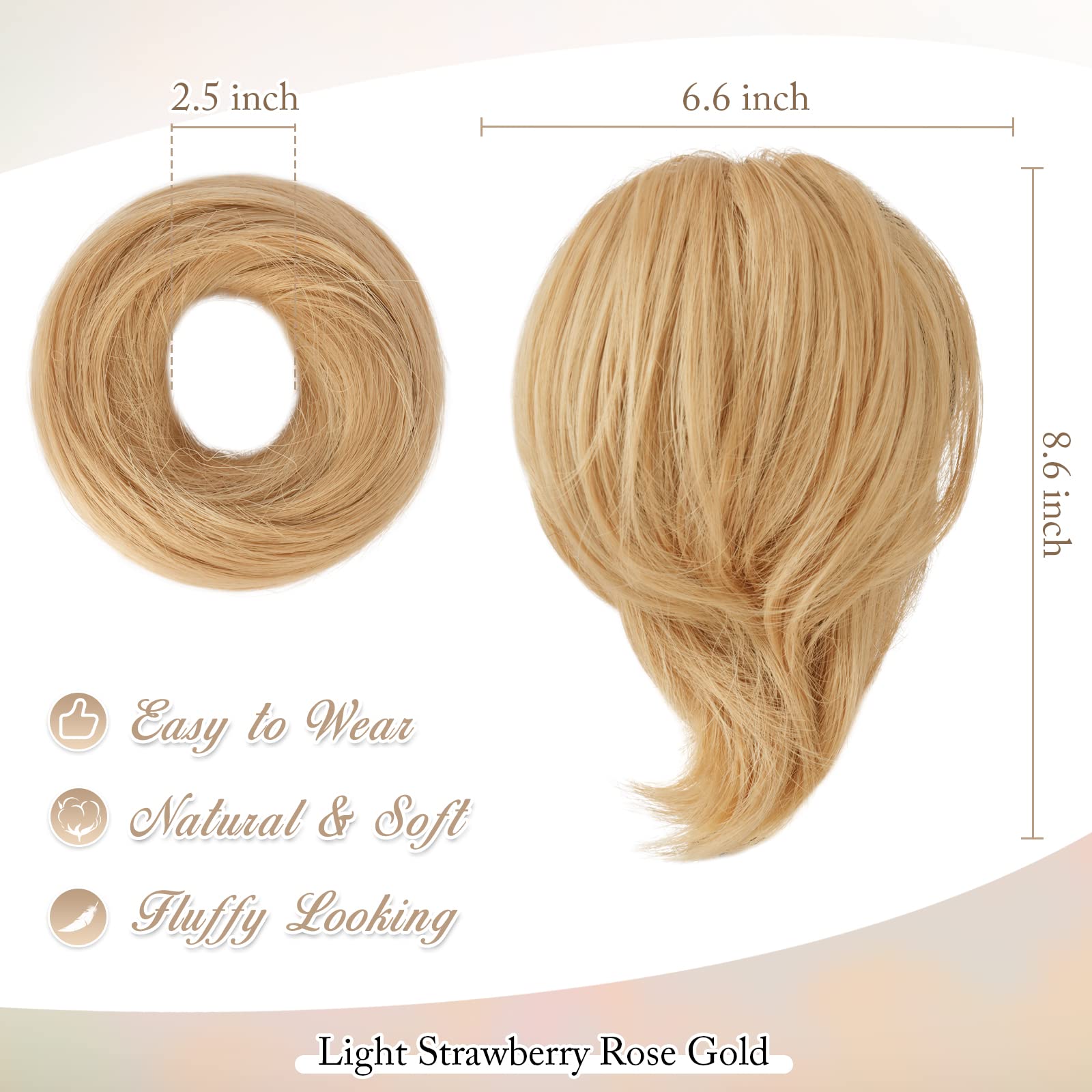 Straight Hair Bun Ponytail Extension - Elastic Scrunchie Hair Tie for Women | Perfect for Workout, Office & Everyday Hairstyles