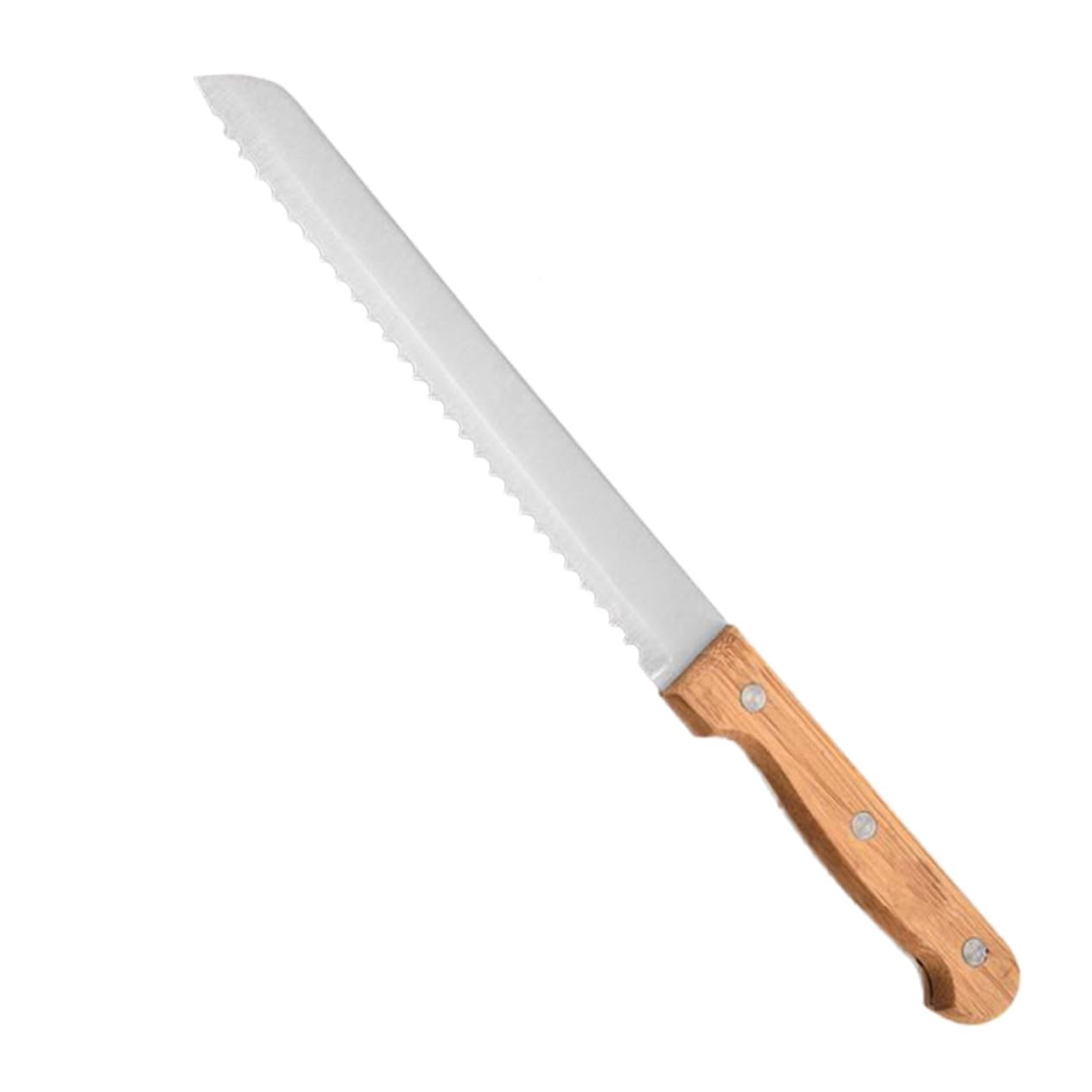 Premium Stainless Steel Cake & Butter Slicer with Wooden Handle - Serrated Edge for Clean Cuts - Dishwasher Safe - Ideal for Home Baking, Pastry Shops & Restaurant Use