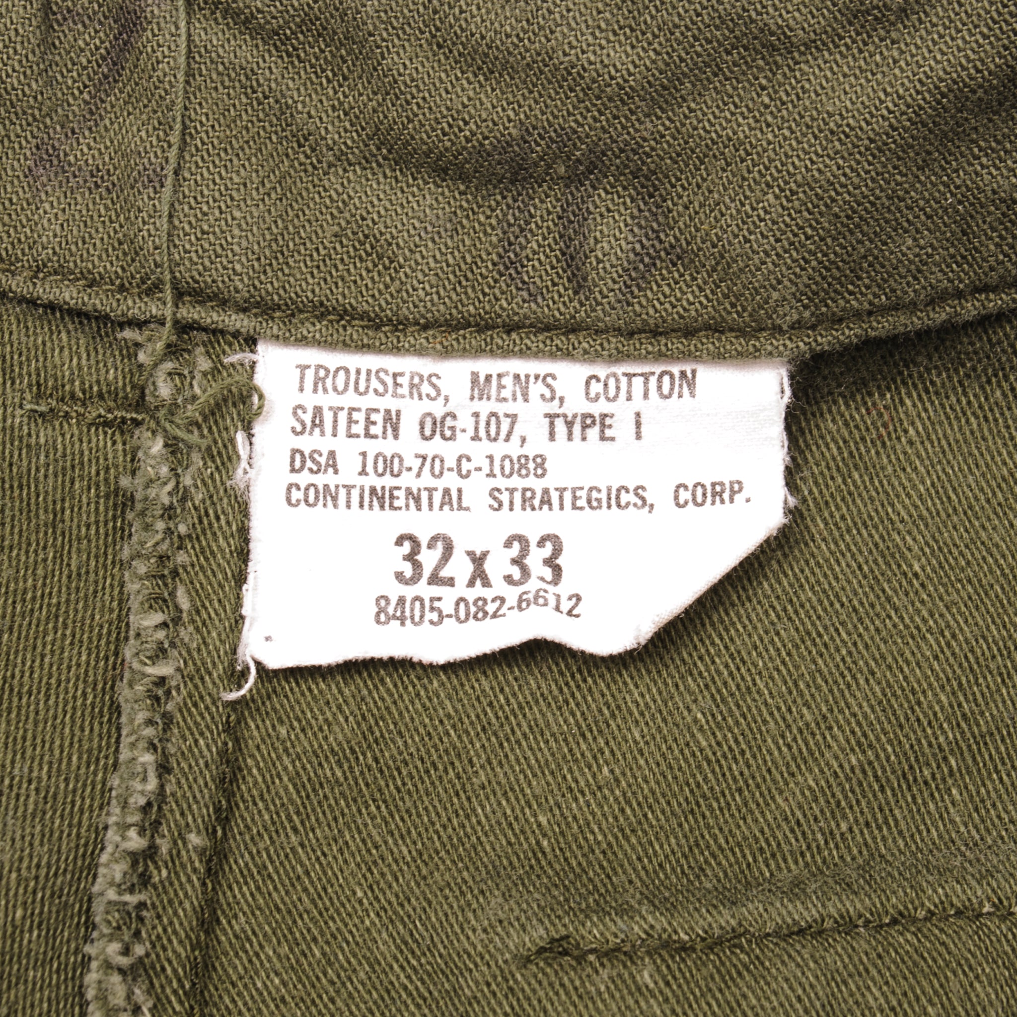 Vintage US Army OG-107 Sateen Utility Pants - Vietnam War Era 1970s - Waist 28 Length 30 - Military Surplus Trousers for Reenactment & Outdoor Adventures