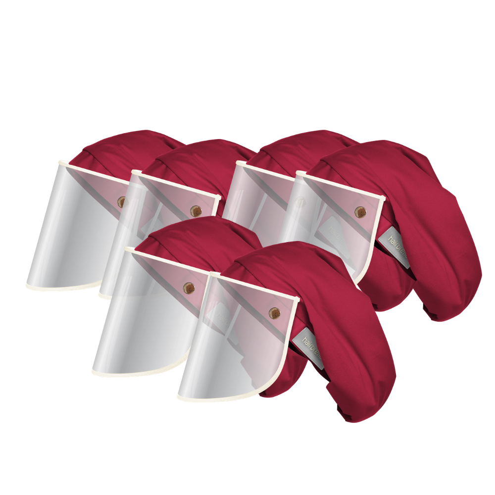Hairbrella Pro XL Scrub Cap with Face Shield - 6 Pack Surgical Bouffant Cap for Nurses & Doctors (Buy 5 Get 1 Free) - Ideal for Hospitals, Clinics & Medical Professionals
