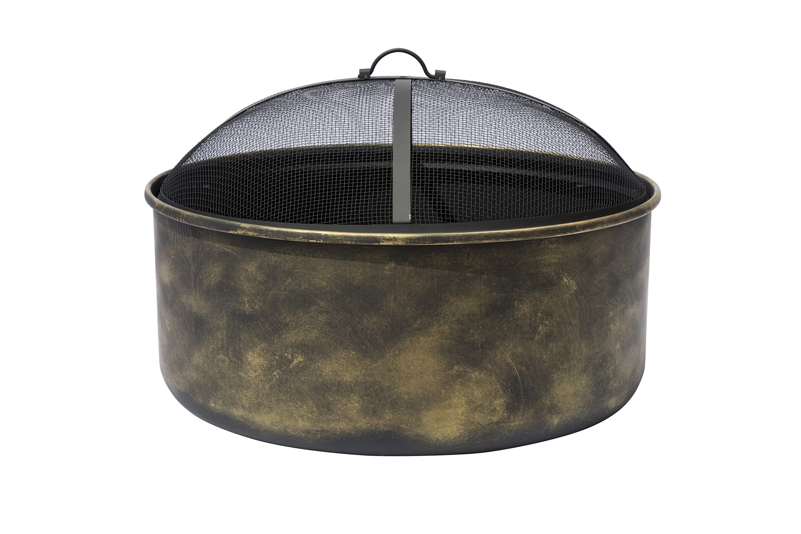Bluewave 24 Inch All-Weather Outdoor Laguna Steel Cauldron Fire Pit Black for Backyard, Patio, and Camping