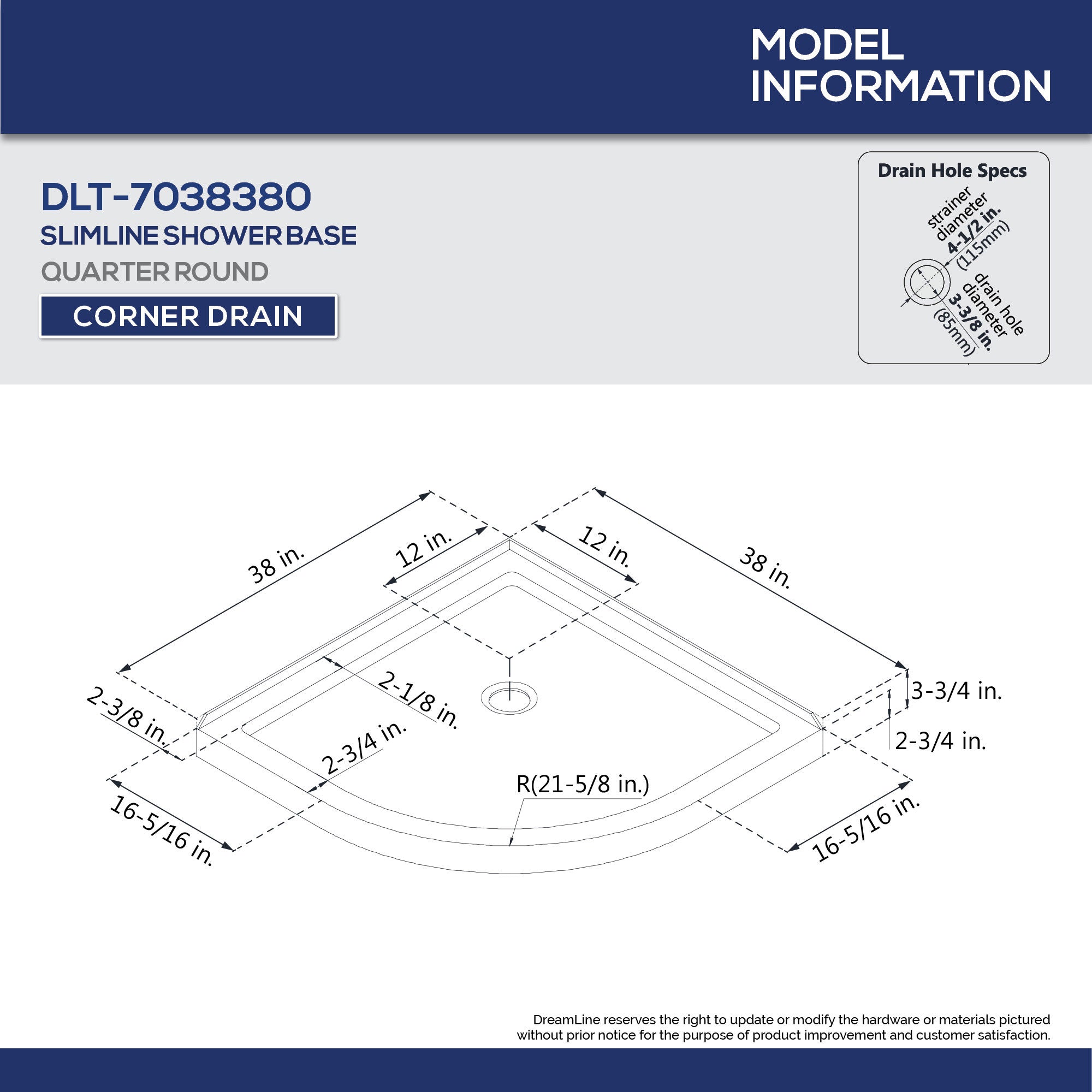 DreamLine Prime 38x38x74.75 Inch Corner Sliding Shower Enclosure with SlimLine Base Kit - Frosted Glass for Modern Bathroom & Space-Saving Design