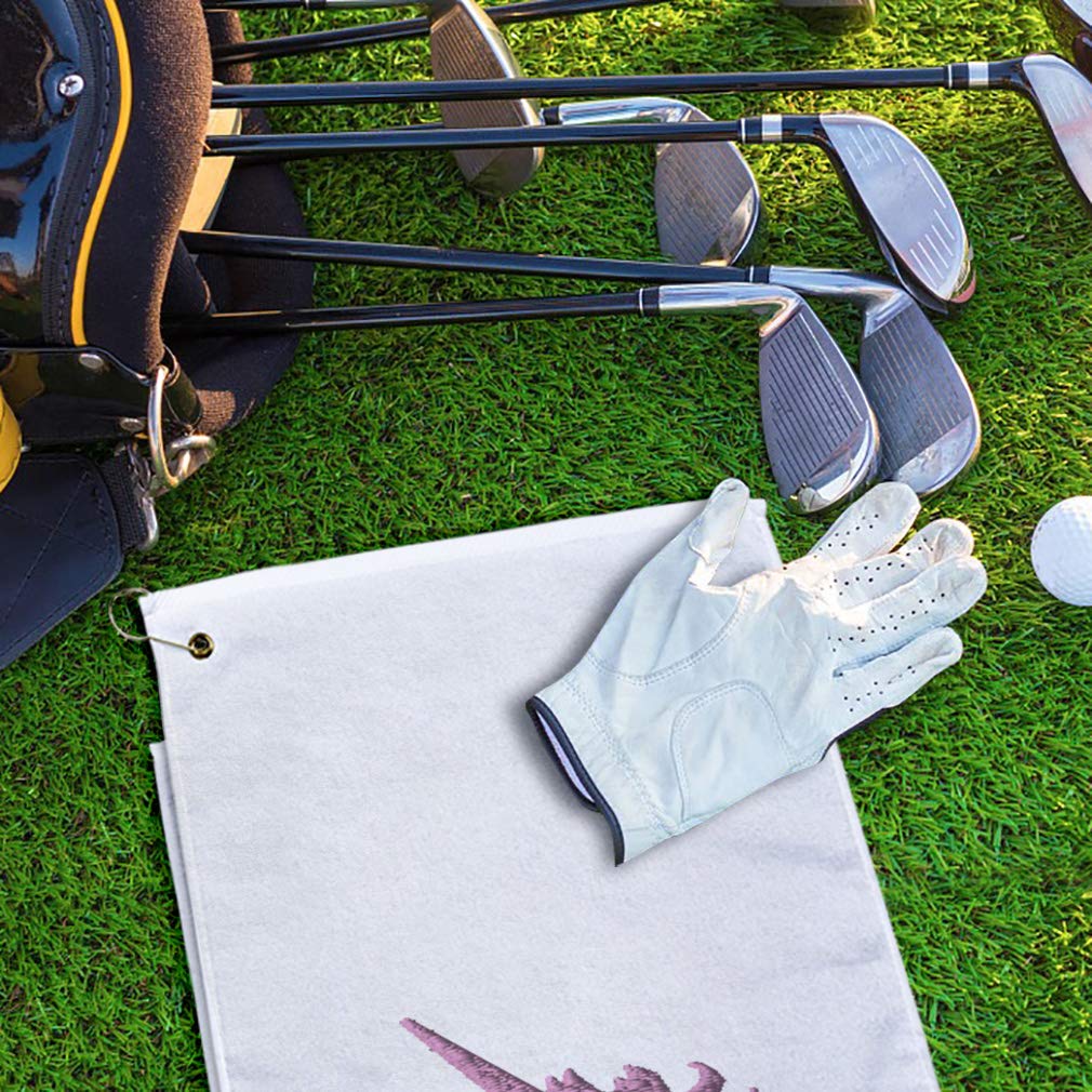 Pink Unicorn Print Golf Towel - Soft Cotton Golf Accessories for Men & Women - Perfect for Golf Bags, Gym, Sports & Outdoor Activities