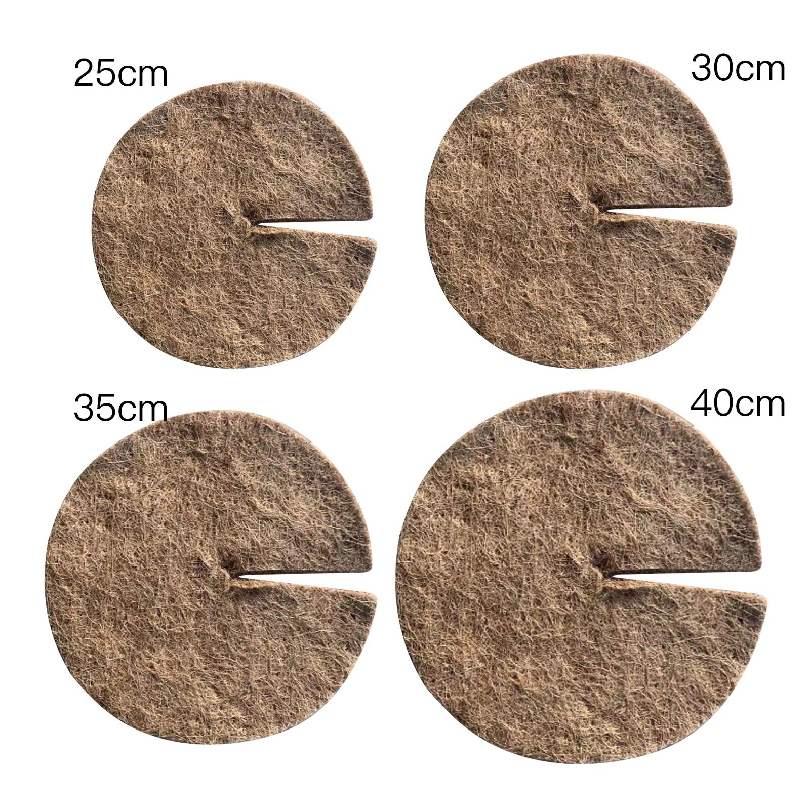 4 Pack Natural Coconut Fiber Mulch Rings - Round Coco Coir Tree Protector Mats for Garden Planters | Weed Control & Root Protection Discs | Indoor/Outdoor Use for Flower Pots, Trees & Landscaping