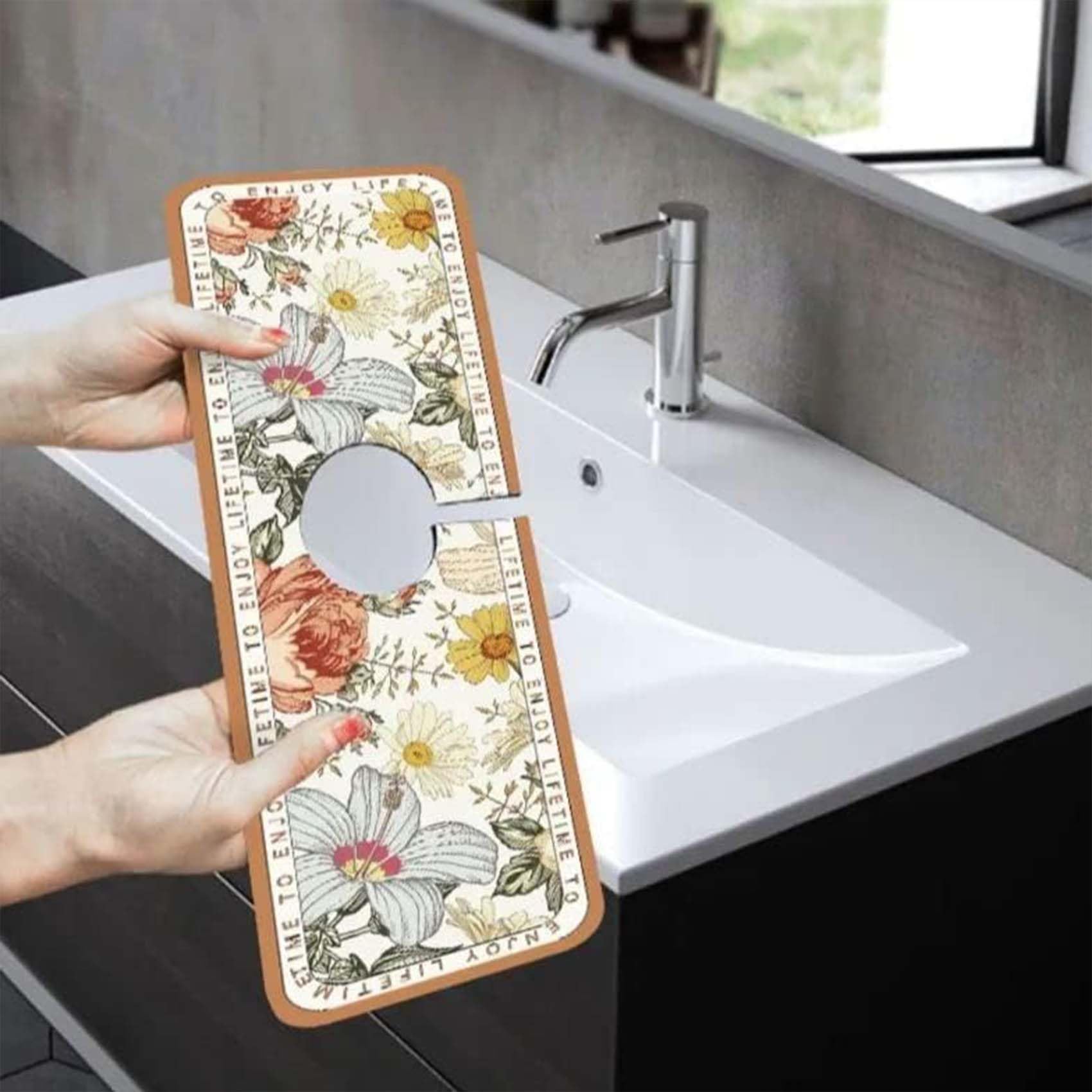 **Fantasy Style Self-Absorbent Faucet Draining Mat – Splash Catcher for Kitchen & Bathroom Sink, Countertop Protector – Perfect for Preventing Water Spills & Keeping Surfaces Dry**    *(Use Scenarios: Ideal for kitchens, bathrooms, laundry rooms, and RVs to protect countertops from water damage and keep floors dry.)*