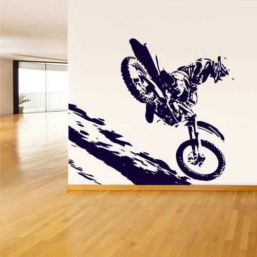 Motocross Wall Decal Dirt Bike Sticker - High Quality Vinyl Graphic for Kids Room, Garage & Man Cave Decor (Z759) - Perfect for Motorcycle Enthusiasts & Racing Fans