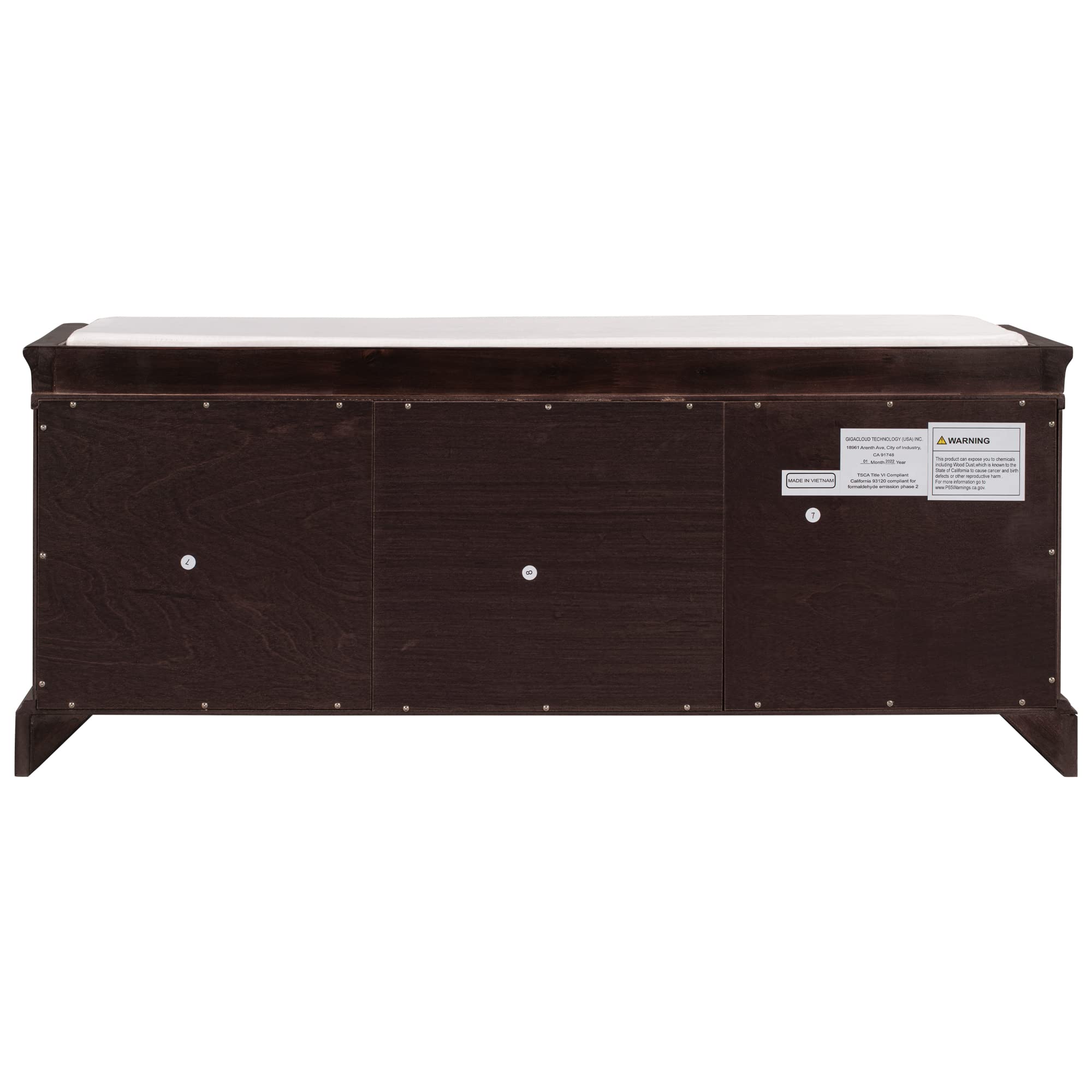 Solid Wood Storage Bench with Drawers & Cabinets - Entryway Shoe Bench for Living Room & Hallway