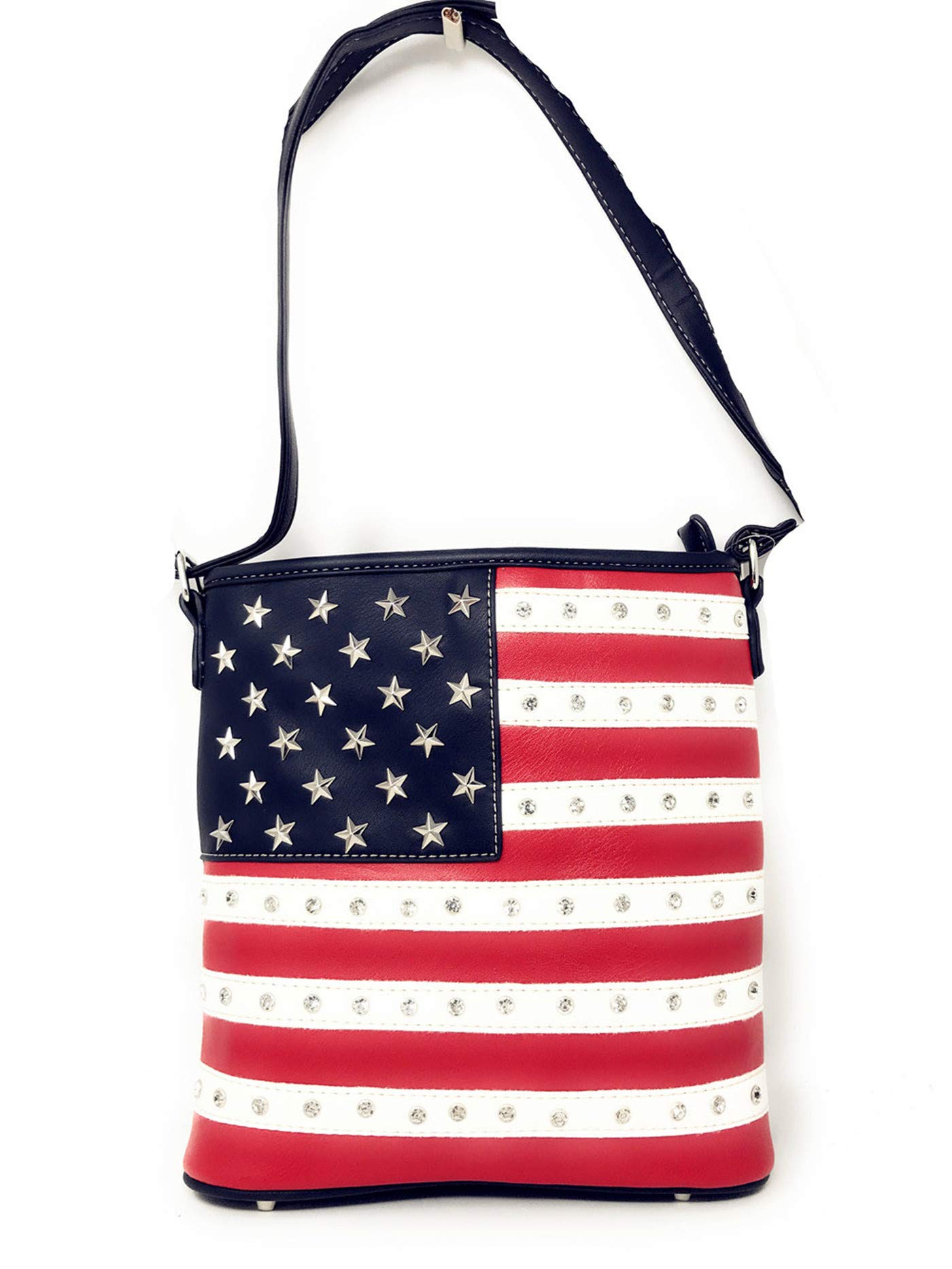 American Flag Rhinestone Concealed Carry Handbag - Stylish CCW Purse for Women in Multiple Colors | Perfect for Everyday Carry, Patriot Events & Night Out