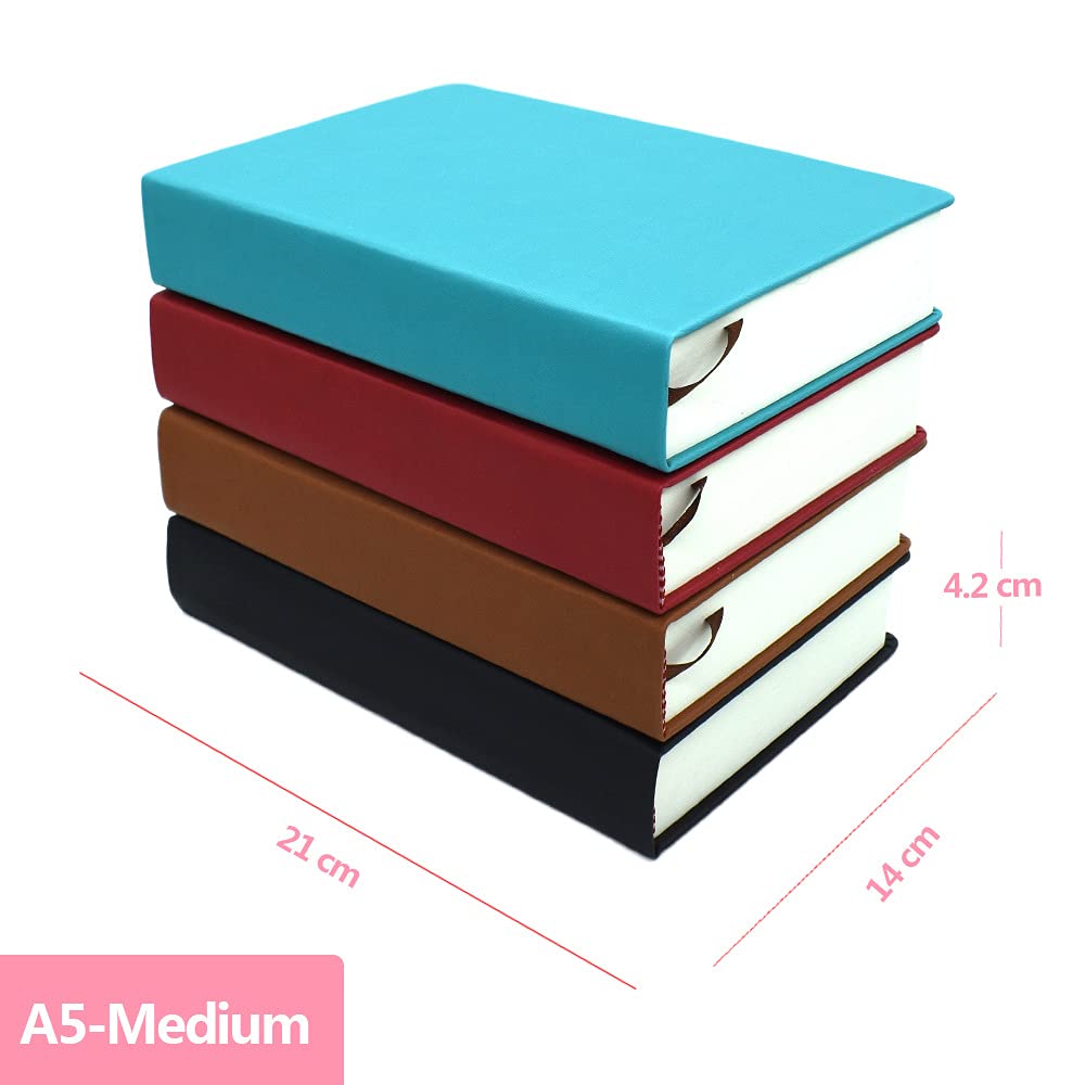 Premium A5 Blank Notebook - 330 Super Thick Sheets, PU Leather Cover, 80GSM Paper for Sketching, Journaling & Note Taking | Lined Notepad for Drawing, Writing, Studying, Work & Travel | Perfect Gift for Artists, Students & Professionals (Red)