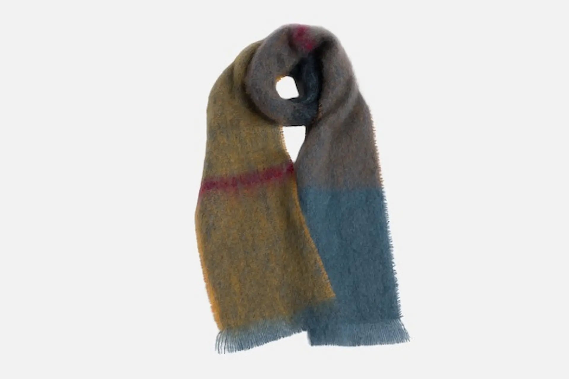 Stylish Ochre Boher Mohair Scarf for Women - Soft & Warm Winter Fashion Accessory - Perfect for Cold Weather, Office, and Outdoor Activities