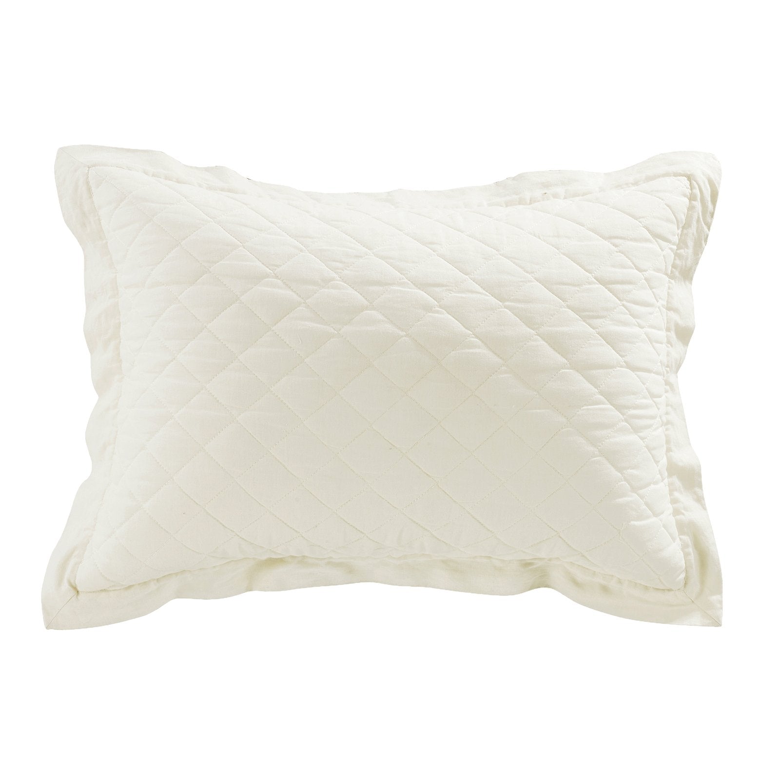Premium Linen Cotton Diamond Quilted Pillow Sham - Elegant Decorative Bedding for Master Bedroom, Guest Room & Home Decor