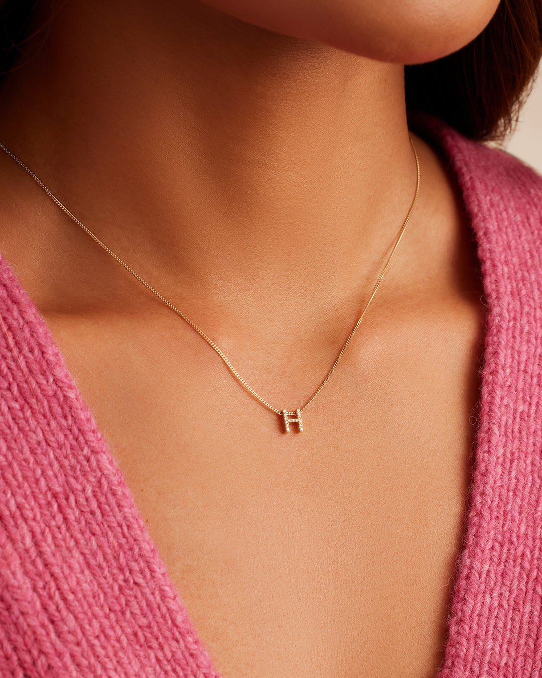 Diamond Alphabet Necklace - Personalized Initial Pendant Jewelry for Women - Perfect Gift for Birthday, Anniversary & Valentine's Day
