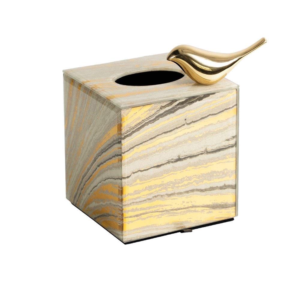 Luxury Golden Rock Pattern Glass Tissue Box Holder with Magnetic Bottom Cover - Velvet Napkin Holder for Home, Hotel & Restaurant Decor - Perfect for Living Room, Bathroom, and Office Desk Organization