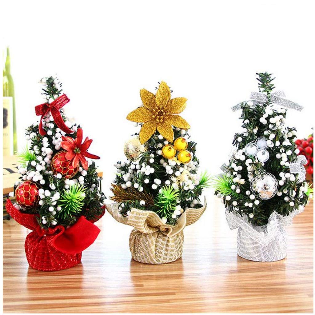 8 Inch Personalized Artificial Christmas Tree - Shabby Chic Farmhouse Rustic Table Centerpiece for Dining Room, Wedding, Birthday Party | Holiday Home Decor & Seasonal Tabletop Display