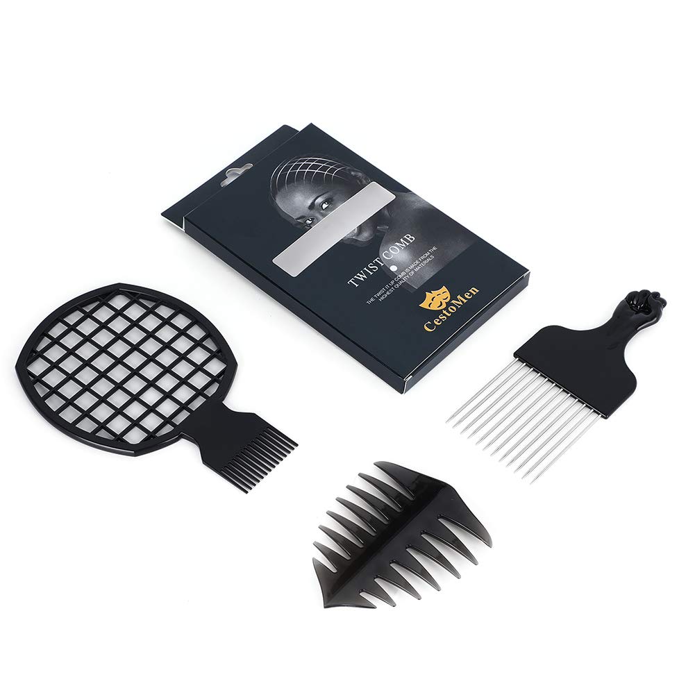 Professional Afro Hair Comb Set - Includes Wide Tooth Comb & Hair Pick for Natural Hair, Dreadlocks & Weaves | Perfect for Home Salon, DIY Styling & Hair Care