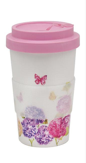 Floral RPET Eco-Friendly Travel Mug - Reusable Insulated Coffee Cup for Hot & Cold Drinks - Perfect for Commuting, Camping, and Office Use