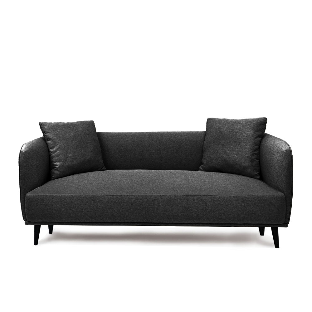 Heather 2.5 Seater Sofa - Modern Fabric Couch for Living Room, Small Space Apartment Furniture, Comfortable Loveseat for Lounge, Office & Guest Room (Beige/Gray)