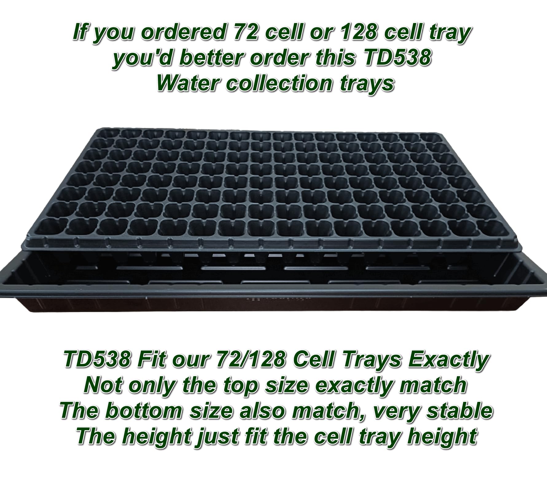 10-Pack 128-Cell Seed Starter Trays - Thick & Durable Nursery Plug Trays for Seedlings - 21.26