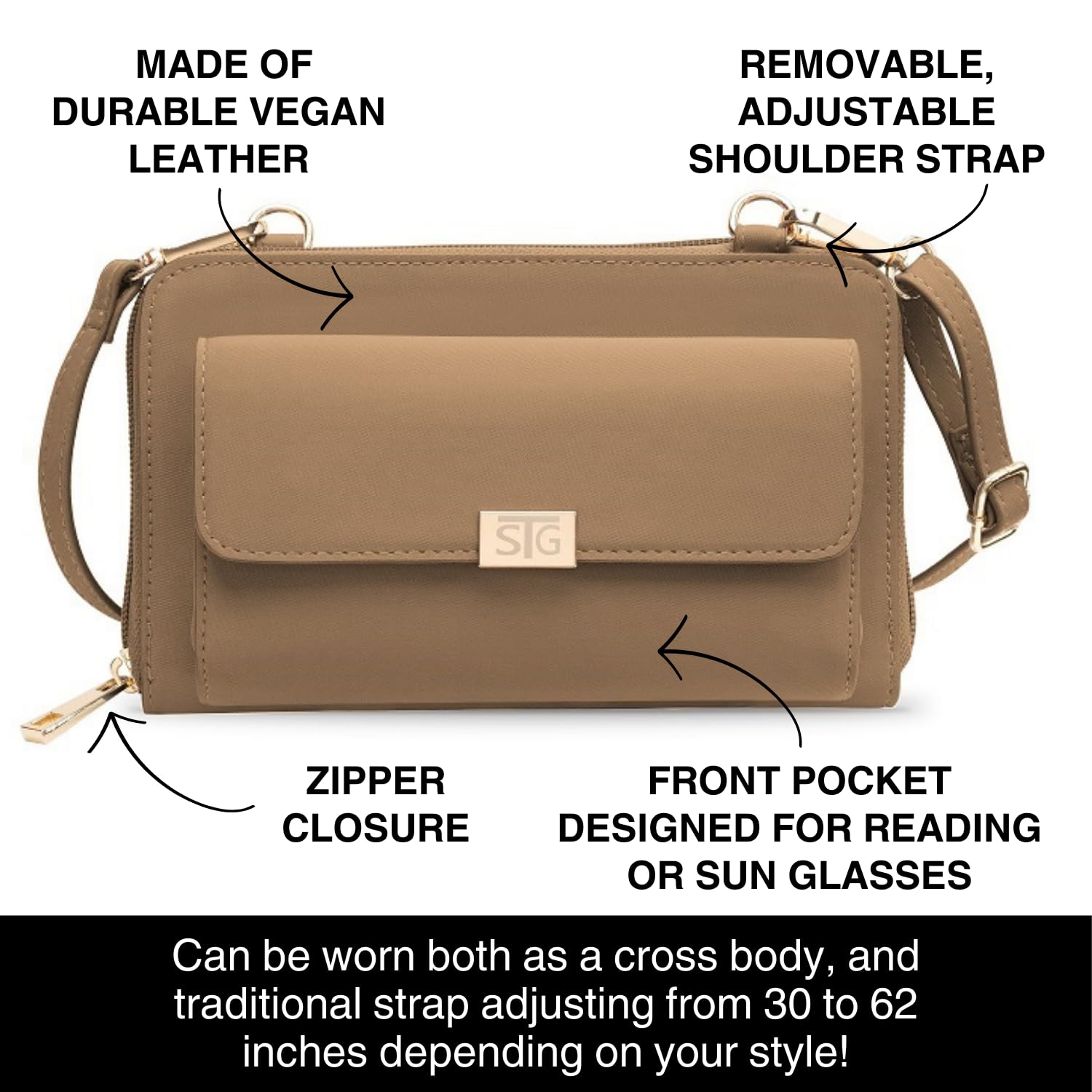 Captiva Touch Screen Women's Crossbody Handbag - Stylish Cell Phone Purse & Case for Everyday Use, Travel, and Shopping
