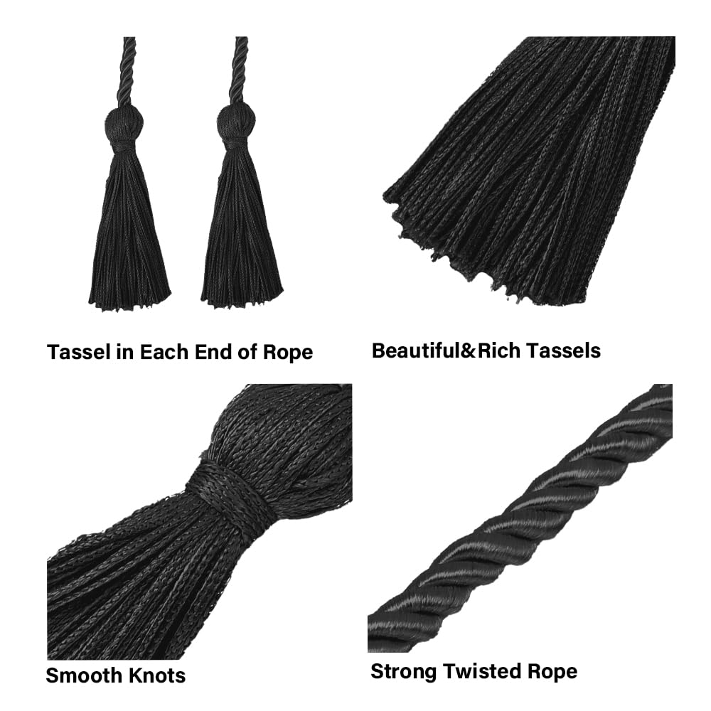 2025 Graduation Honor Cords - 68 Inch Academic Achievement Sashes for Students (Black) - Perfect for High School & College Graduation Ceremonies, Commencement Events & Academic Awards